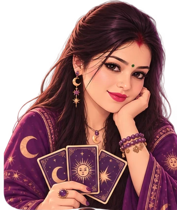 Ru, holding three tarot cards